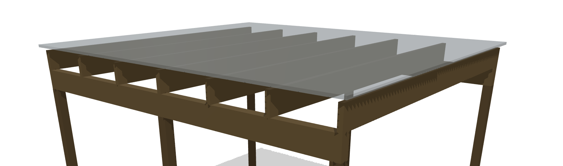 3D-rendering av pergola i hage